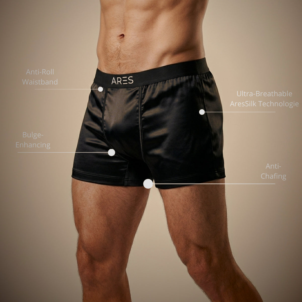 ARES Seiden-Boxershorts | Ganztägiger Komfort