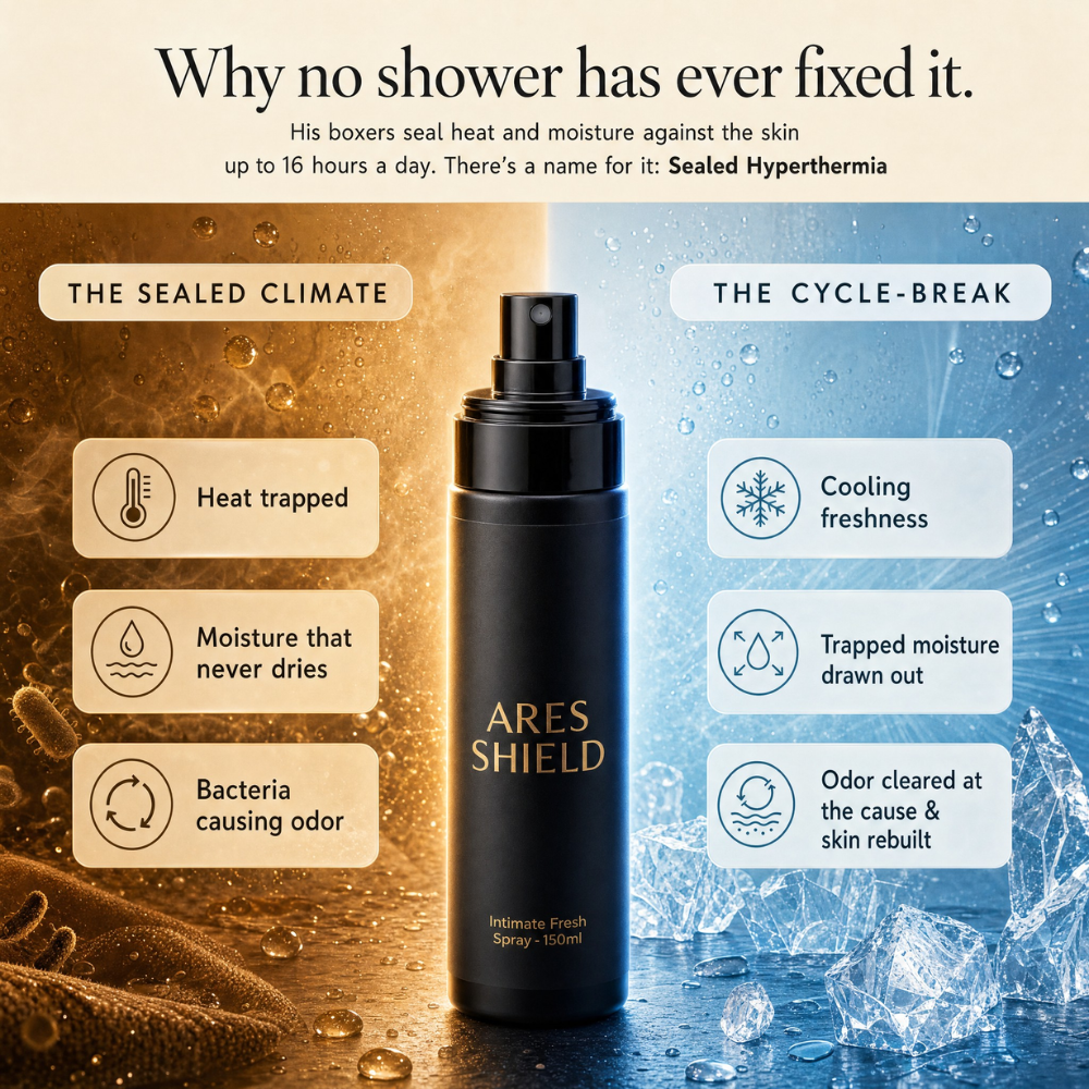 ARES Shield – antibakterielles Intim-Schutzspray für Männer