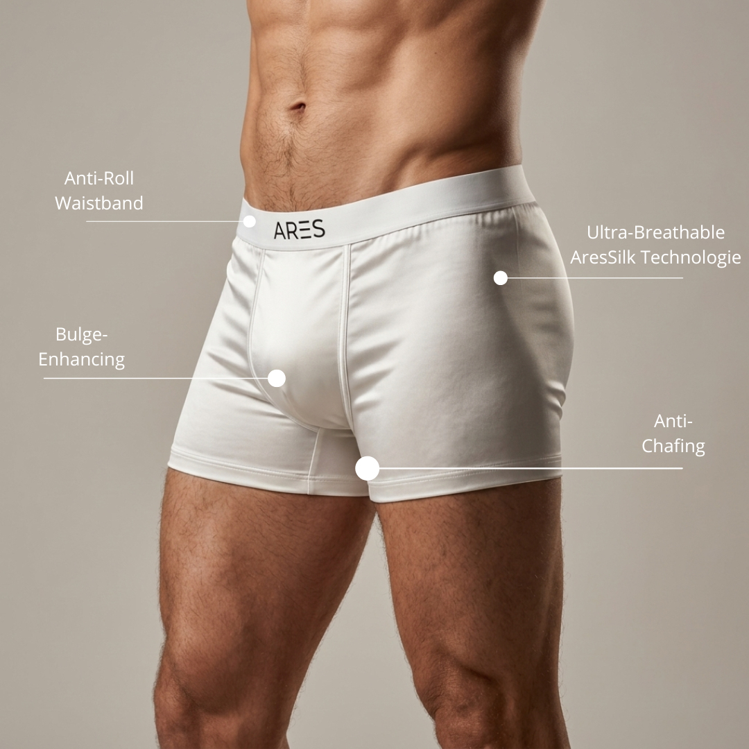 Ares Seidenboxershorts | Ganztägiger Komfort (Neue Farben)