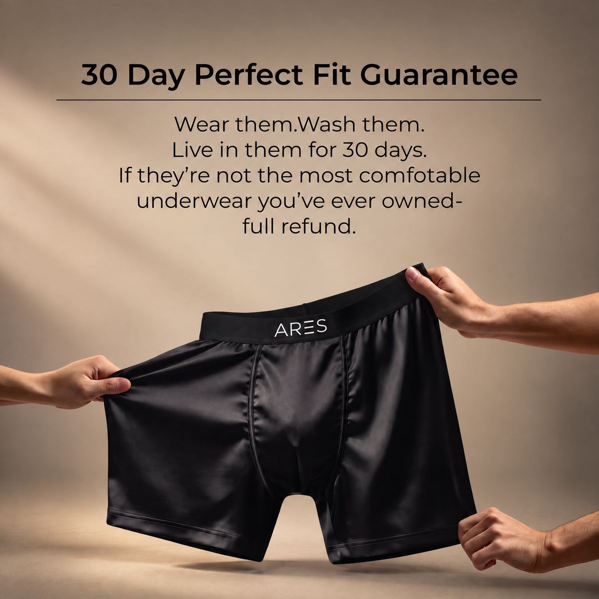 ARES Seiden-Boxershorts | Ganztägiger Komfort