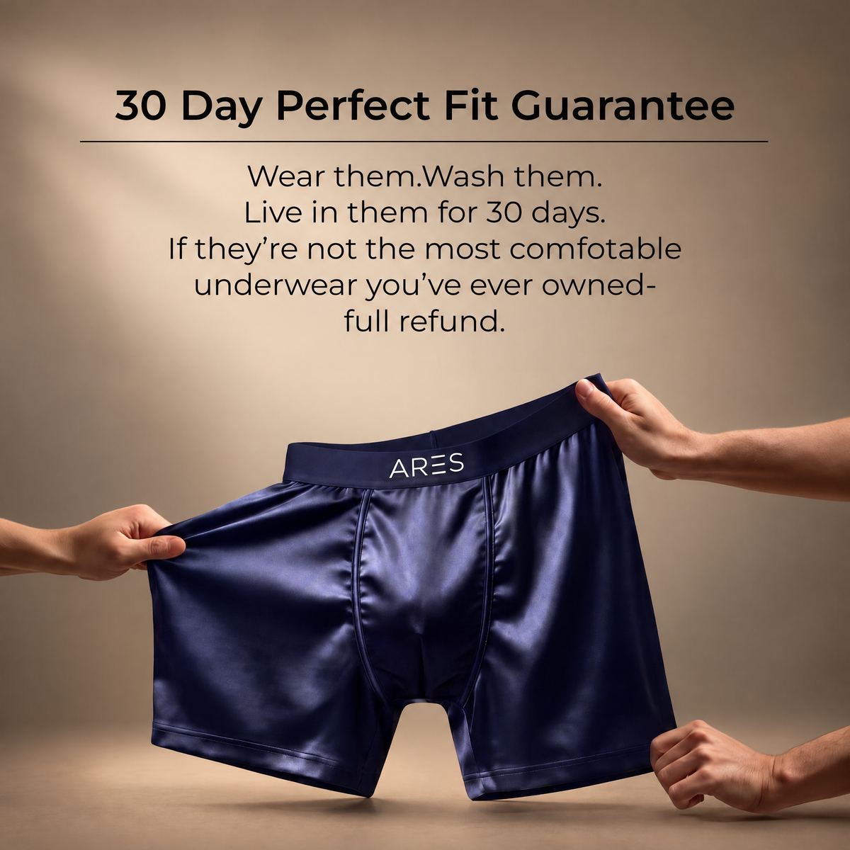 Ares Seidenboxershorts | Ganztägiger Komfort (Neue Farben)