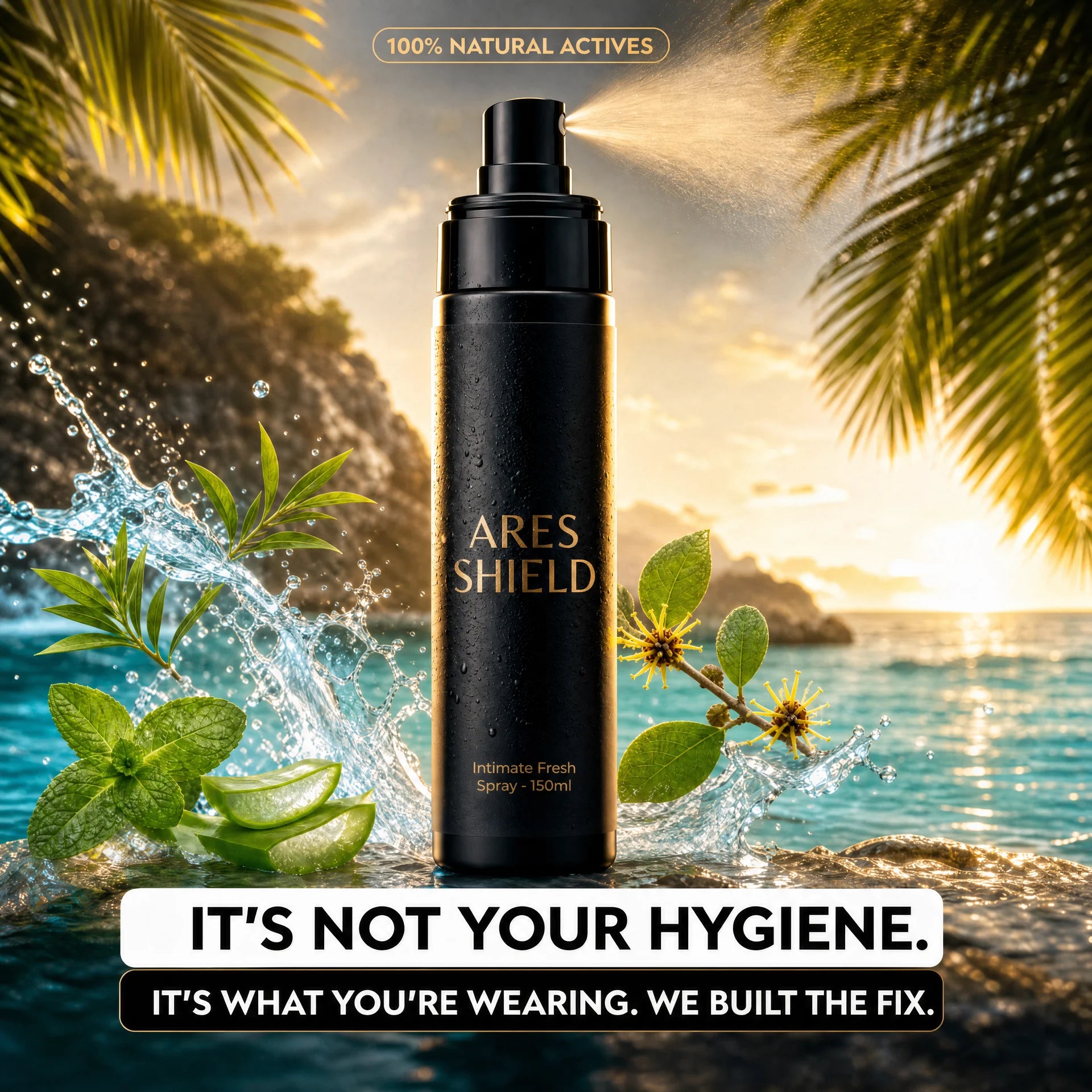 ARES Shield – antibakterielles Intim-Schutzspray für Männer