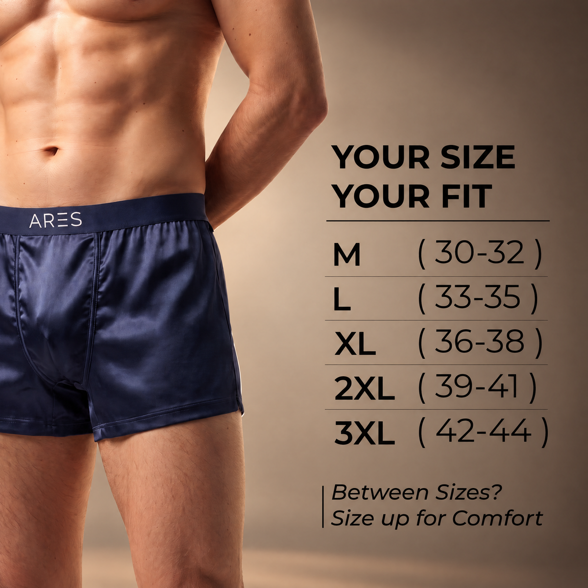 Ares Seidenboxershorts | Ganztägiger Komfort (Neue Farben)