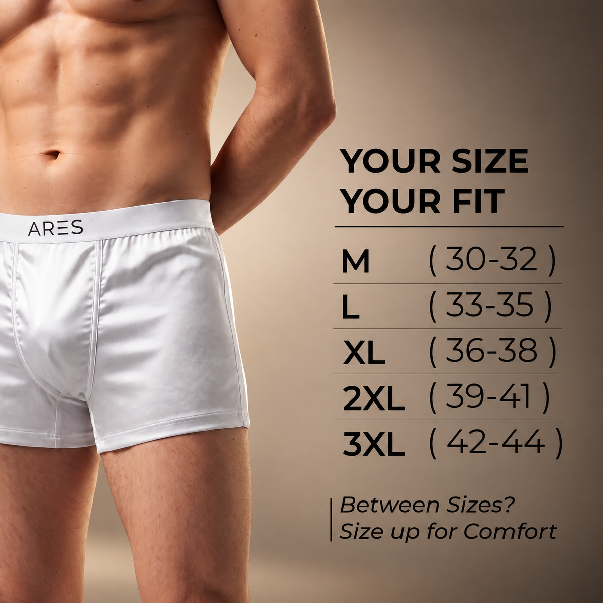 Ares Seiden-Boxershorts | Ganztägiger Komfort (Weiße Edition)